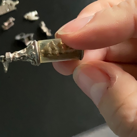 Very old silver ship in a bottle charm. - Picture 5 of 6